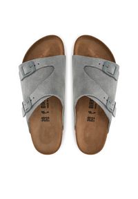 Birkenstock Klapki Zürich 1029166 Zielony. Kolor: zielony. Materiał: skóra, zamsz #6