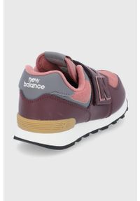 New Balance Buty skórzane dziecięce PV574PX1 kolor fioletowy. Nosek buta: okrągły. Zapięcie: rzepy. Kolor: fioletowy. Materiał: skóra. Model: New Balance 574 #2