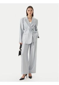 Eleh Marynarka SS260402 Błękitny Relaxed Fit. Kolor: niebieski. Materiał: wiskoza #5