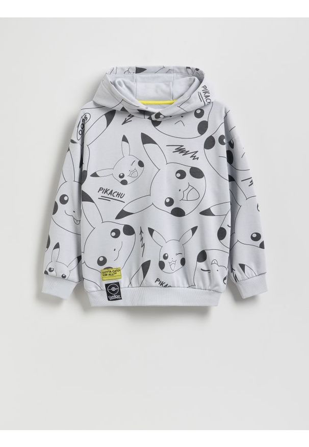 Reserved - Bluza Pokémon - jasnoszary. Kolor: szary. Materiał: dzianina, bawełna