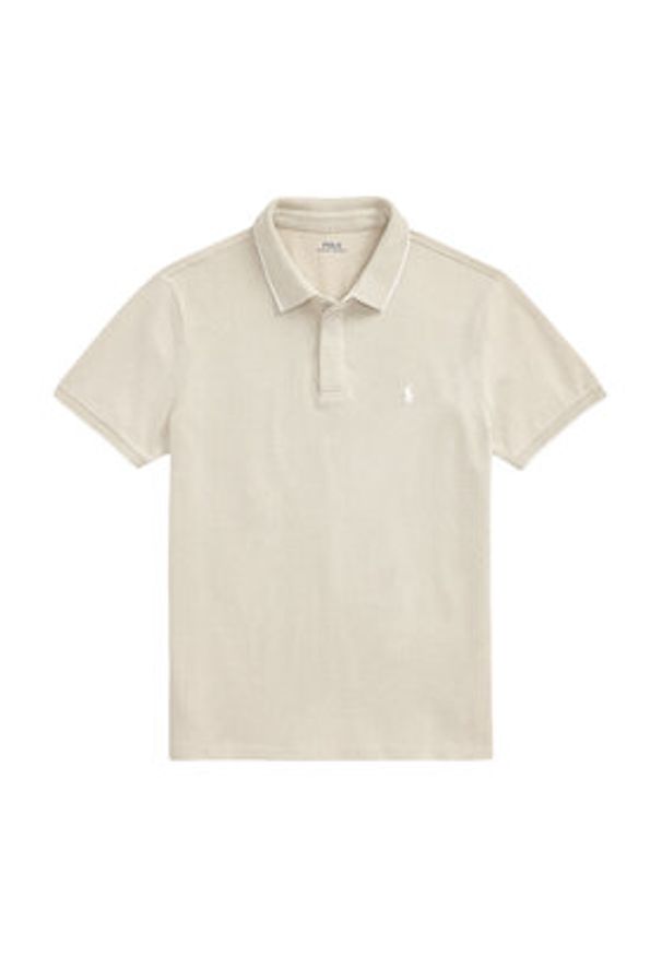 Polo Ralph Lauren Polo 710963494002 Beżowy Custom Slim Fit. Typ kołnierza: polo. Kolor: beżowy. Materiał: bawełna