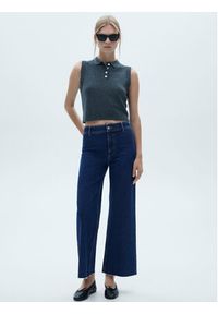 mango - Mango Jeansy Catherin 77014025 Granatowy Wide Leg. Kolor: niebieski #5