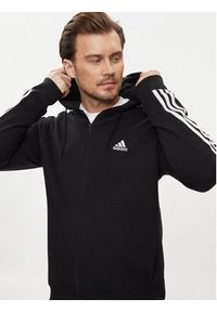 Adidas - adidas Bluza Essentials French Terry 3-Stripes Full-Zip Hoodie IC0433 Czarny Regular Fit. Kolor: czarny. Materiał: bawełna #4