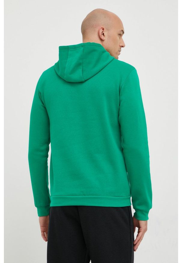 adidas Performance bluza męska kolor zielony z kapturem gładka. Typ kołnierza: kaptur. Kolor: zielony. Materiał: bawełna, dzianina, materiał. Wzór: gładki