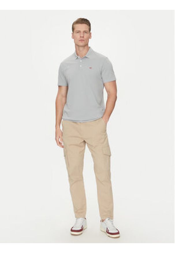 Napapijri Polo Ealis NP0A4H8B Szary Regular Fit. Typ kołnierza: polo. Kolor: szary. Materiał: bawełna