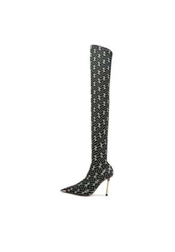 Elisabetta Franchi Muszkieterki SA-33L-36E2 Czarny. Kolor: czarny. Materiał: materiał
