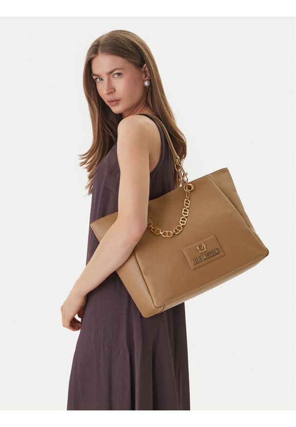 Love Moschino - LOVE MOSCHINO Torebka JC4164PP1OL1210A Beżowy. Kolor: beżowy. Materiał: skórzane