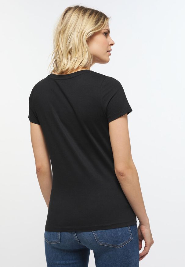 Mustang - MUSTANG Alina C Tee Logo Damski T-shirt Koszulka Black 1013222 4142