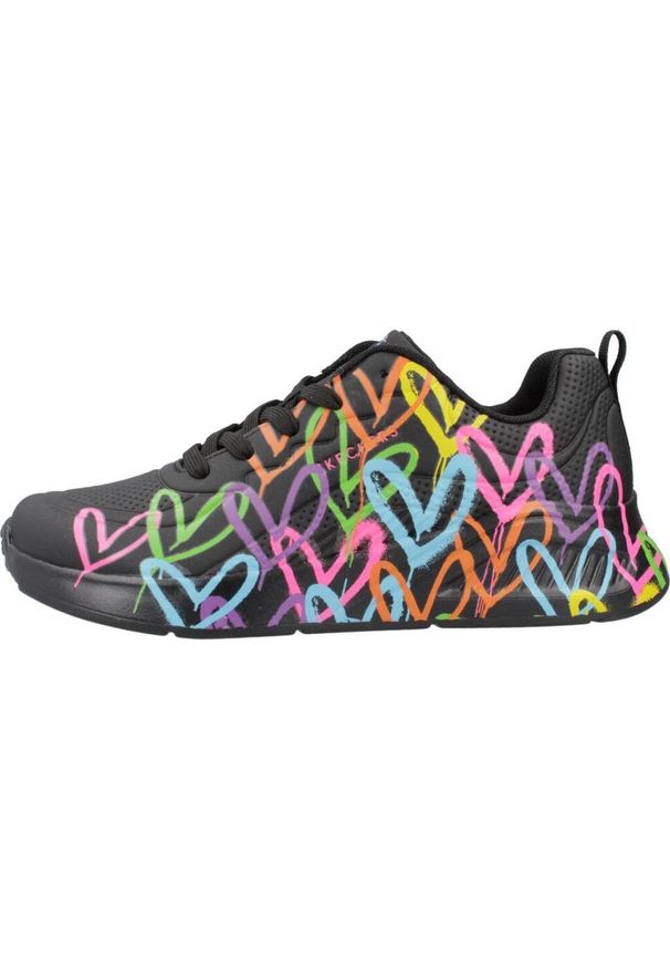 skechers - Buty do chodzenia damskie Skechers Uno Light Heart Of. Kolor: czarny. Materiał: syntetyk, tkanina, materiał. Szerokość cholewki: normalna. Model: Skechers Sport. Sport: turystyka piesza