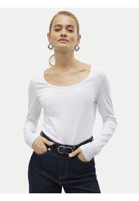 Vero Moda Bluzka Maxi My 10228809 Biały Slim Fit. Kolor: biały. Materiał: bawełna #3