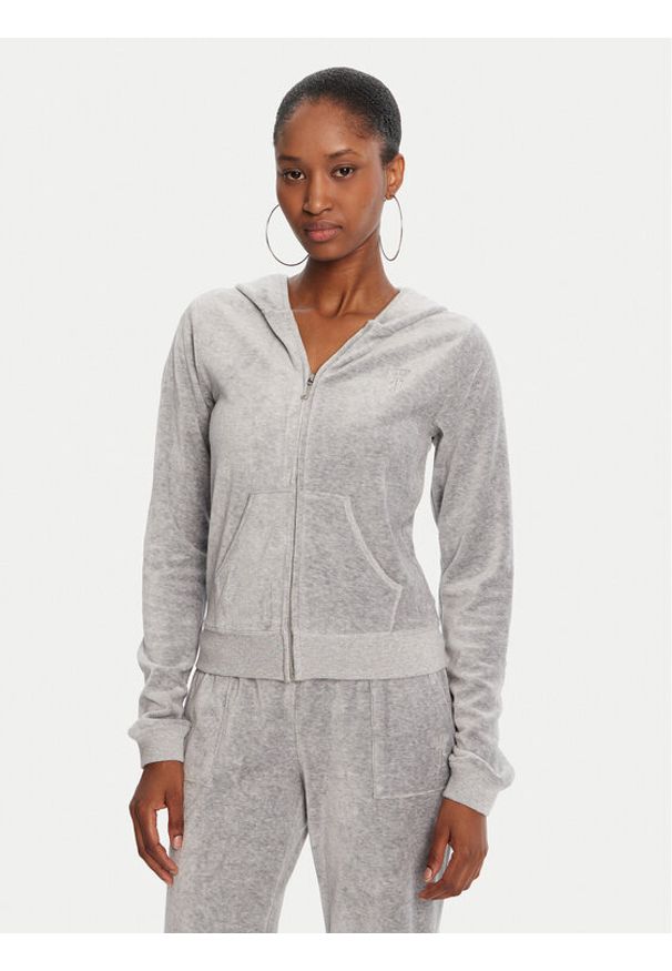 Juicy Couture Bluza Robyn JCSEBJ007 Szary Slim Fit. Kolor: szary. Materiał: bawełna