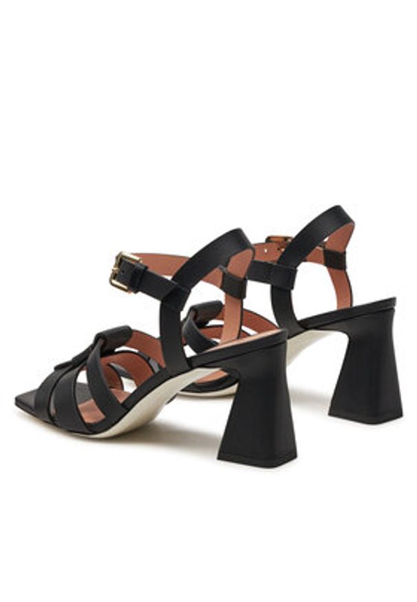 Pollini Sandały SA16607C0ITT0000 Czarny. Kolor: czarny. Materiał: skóra