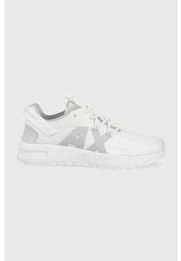 Armani Exchange buty kolor biały. Nosek buta: okrągły. Zapięcie: sznurówki. Kolor: biały. Materiał: guma, materiał