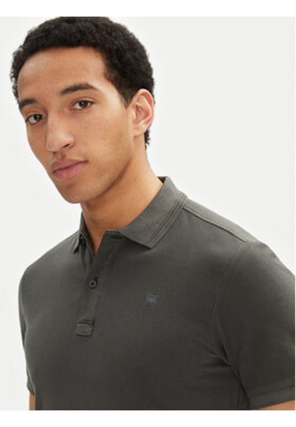G-Star RAW - G-Star Raw Polo Dunda D11595-D756 B564 Szary Slim Fit. Typ kołnierza: polo. Kolor: szary. Materiał: bawełna