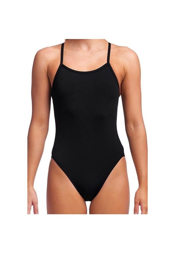 FUNKITA - Dziewczęcy strój do pływania Funkita STILL BLACK - single strap 10 (DE 140-152). Kolor: czarny