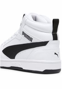 Puma - Młodzieżowe sneakersy Rebound V6 Mid PUMA White Black. Kolor: biały, czarny, wielokolorowy. Sport: koszykówka #2