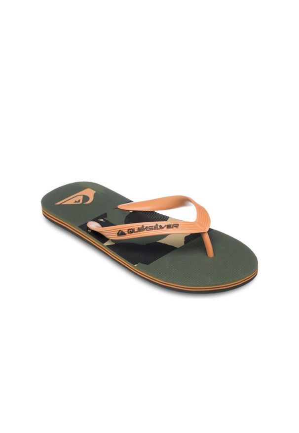 Quiksilver - Klapki dla Mężczyzn MOLOKAI STRIPE 25. Okazja: na plażę. Kolor: brązowy. Materiał: guma, syntetyk, materiał. Styl: sportowy