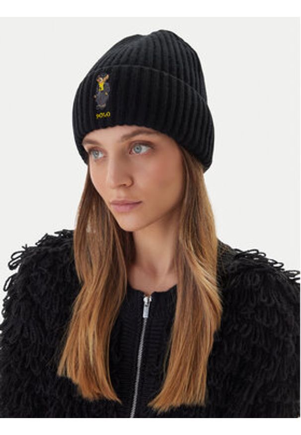 Polo Ralph Lauren Czapka 455P04659001 Czarny. Kolor: czarny. Materiał: wełna