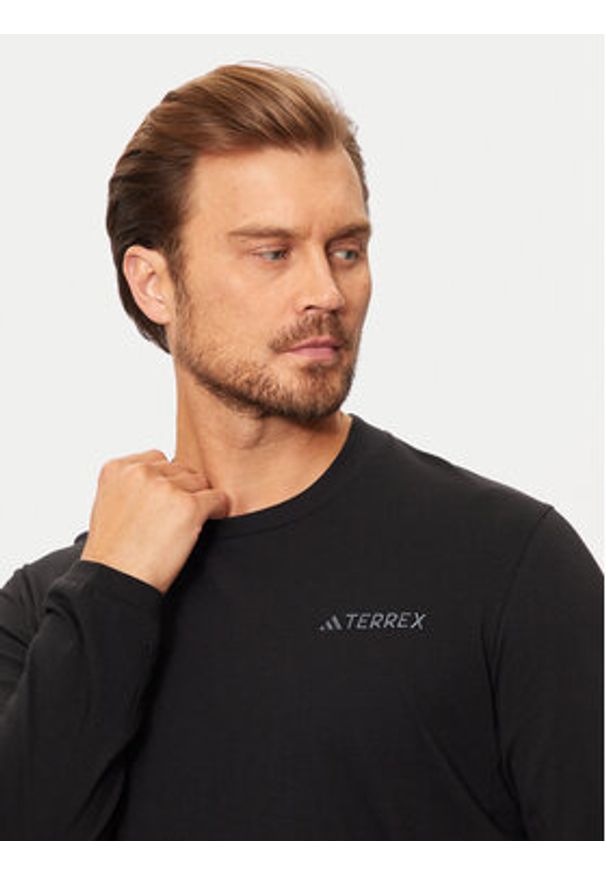Adidas - adidas Longsleeve Terrex Xploric IN4615 Czarny Regular Fit. Kolor: czarny. Materiał: bawełna. Długość rękawa: długi rękaw
