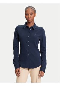 TOMMY HILFIGER - Tommy Hilfiger Koszula 1985 WW0WW43528 Granatowy Slim Fit. Kolor: niebieski. Materiał: bawełna