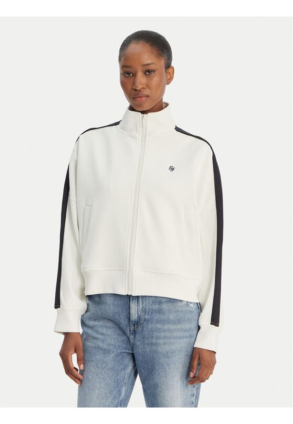 Guess Jeans Bluza W6GQZ3 KB212 Biały Relaxed Fit. Kolor: biały. Materiał: syntetyk