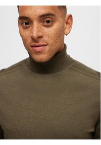 Selected Homme Golf 16074684 Zielony Regular Fit. Typ kołnierza: golf. Kolor: zielony. Materiał: bawełna #5