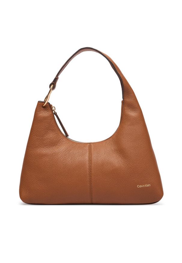 Calvin Klein Torebka Slouchy Leather Shoulder Bag LV04F3657G Zielony. Kolor: zielony. Materiał: skórzane