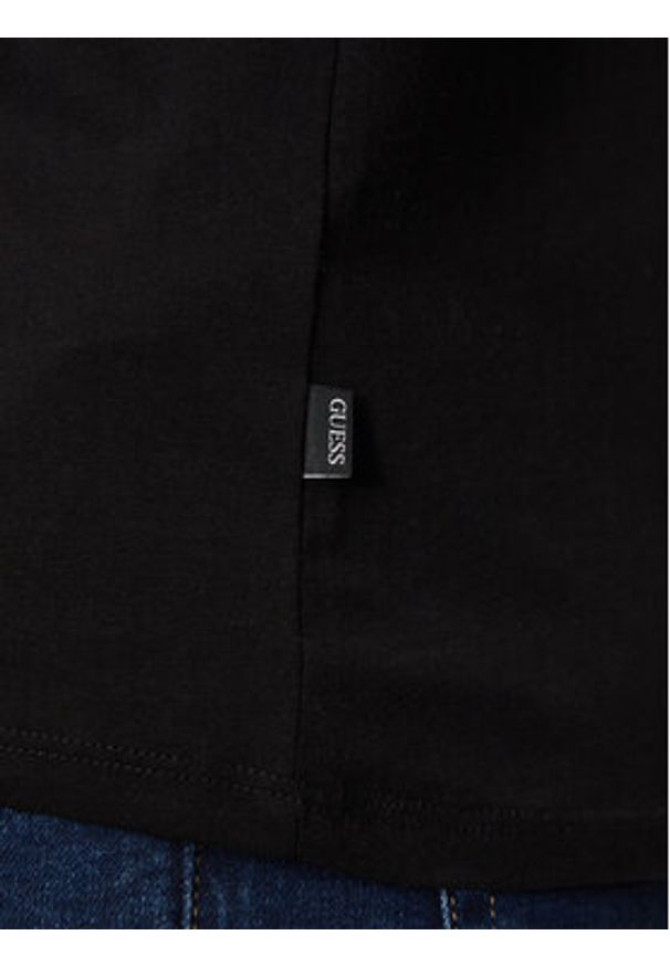 Guess Jeans T-Shirt M4YI55 K8HM0 Czarny Slim Fit. Kolor: czarny. Materiał: bawełna
