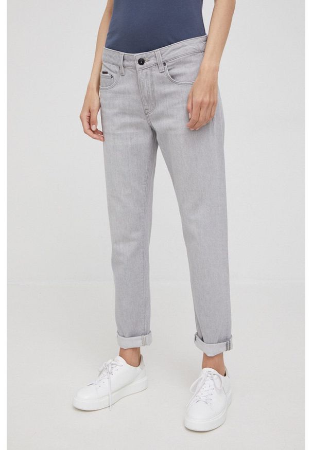 G-Star RAW - G-Star Raw jeansy damskie medium waist. Kolor: szary