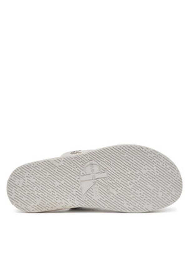 Calvin Klein Jeans Klapki Flat Molded Dbl Bar Sandal Cv YM0YM01222 Szary. Kolor: szary. Materiał: materiał