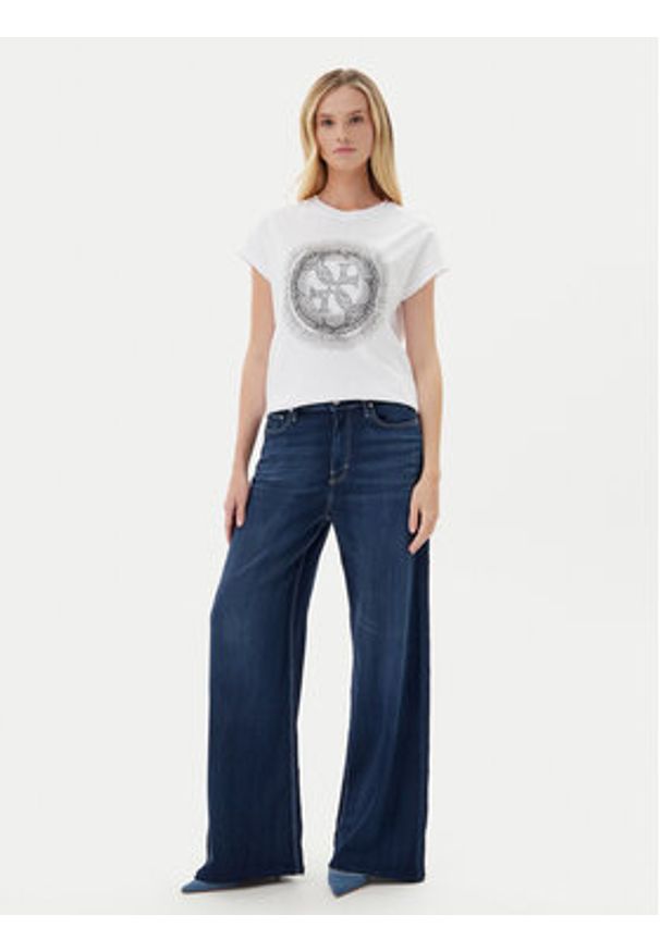Guess Jeansy W5YA82 D0782 Granatowy Wide Leg. Kolor: niebieski