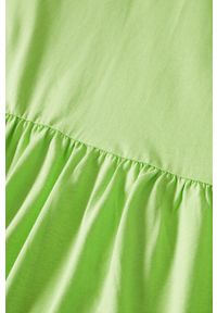 mango - Mango sukienka bawełniana Javier kolor zielony maxi rozkloszowana. Kolor: zielony. Materiał: bawełna. Długość rękawa: na ramiączkach. Typ sukienki: rozkloszowane. Długość: maxi #4