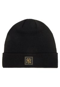 New Era Czapka New York Yankees Metallic Badge Black Cuff Knit Beanie 60424815 Czarny. Kolor: czarny. Materiał: akryl, materiał #1