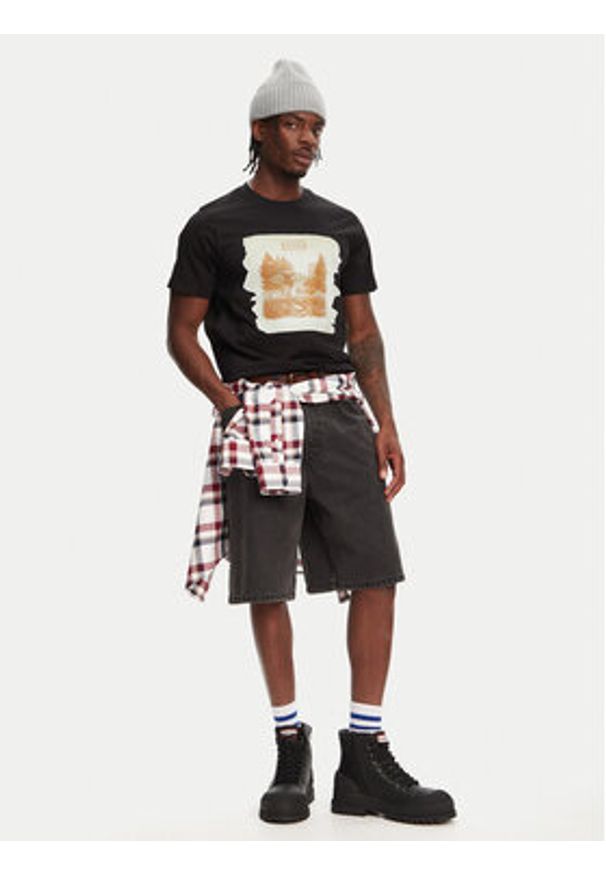 Hunter T-Shirt Duart Graphic HARM0033251 Czarny Regular Fit. Kolor: czarny. Materiał: bawełna