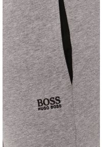 BOSS - Boss Spodnie męskie kolor szary gładkie. Kolor: szary. Materiał: bawełna, dzianina. Wzór: gładki #2