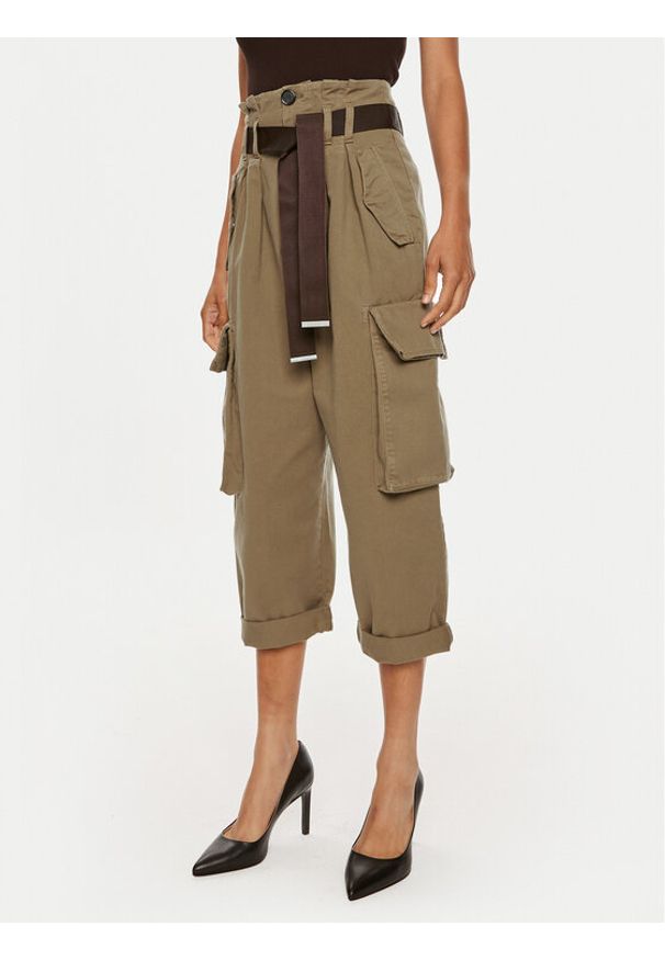 Pinko Spodnie cargo Ronfare 101840 A21C Khaki Regular Fit. Kolor: brązowy. Materiał: bawełna