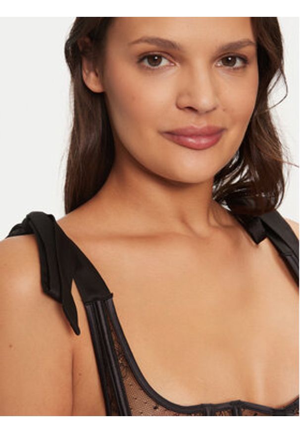 TwinSet - TWINSET Biustonosz z fiszbiną 242LL6JYY Czarny. Kolor: czarny. Materiał: syntetyk