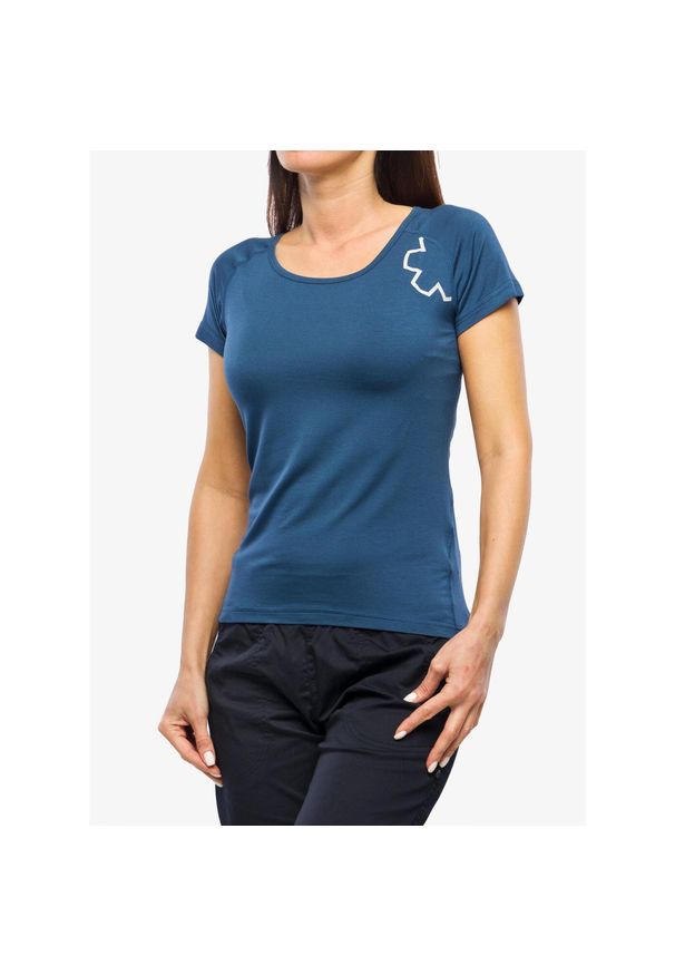 OCUN - Koszulka wspinaczkowa damska Ocun Bamboo T Blossom. Kolor: niebieski. Sport: wspinaczka