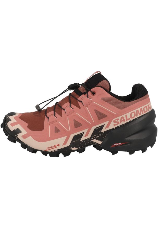 salomon - Buty do biegania damskie Salomon Speedcross 6. Kolor: czerwony, brązowy, wielokolorowy. Materiał: materiał, tkanina, syntetyk, guma. Szerokość cholewki: normalna. Model: Salomon Speedcross