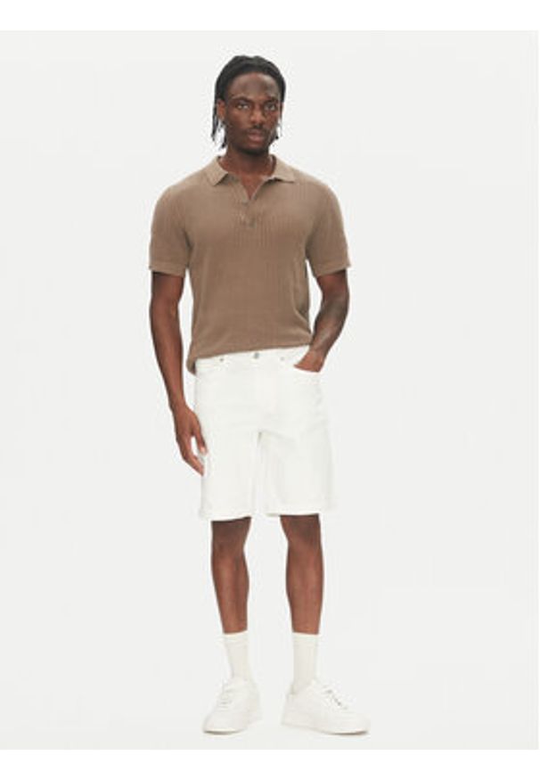 Lindbergh Szorty jeansowe 30-550002WHI Biały Regular Fit. Kolor: biały. Materiał: bawełna