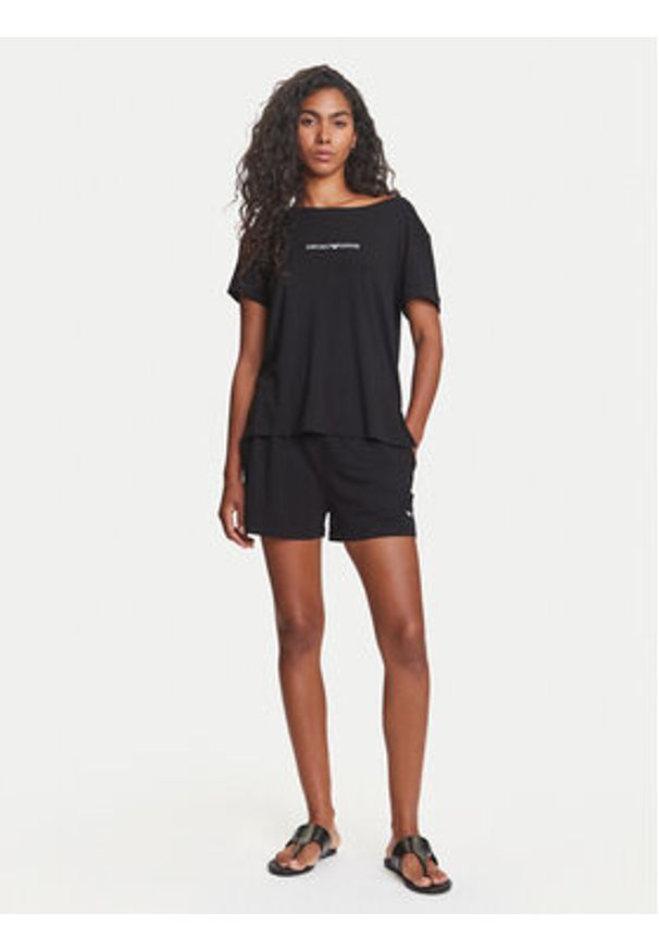 Emporio Armani Szorty sportowe EW000781 AF12192 UC001 Czarny Regular Fit. Kolor: czarny. Materiał: wiskoza