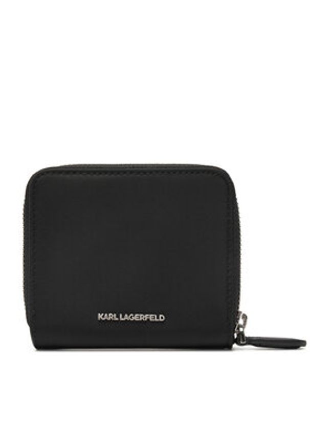 Karl Lagerfeld - KARL LAGERFELD Mały Portfel Damski A1W32078 Czarny. Kolor: czarny. Materiał: skóra