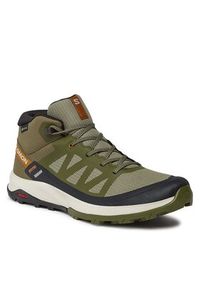 salomon - Salomon Trekkingi Outrise Mid GORE-TEX L47143600 Khaki. Kolor: brązowy. Materiał: materiał. Technologia: Gore-Tex. Sport: turystyka piesza #5