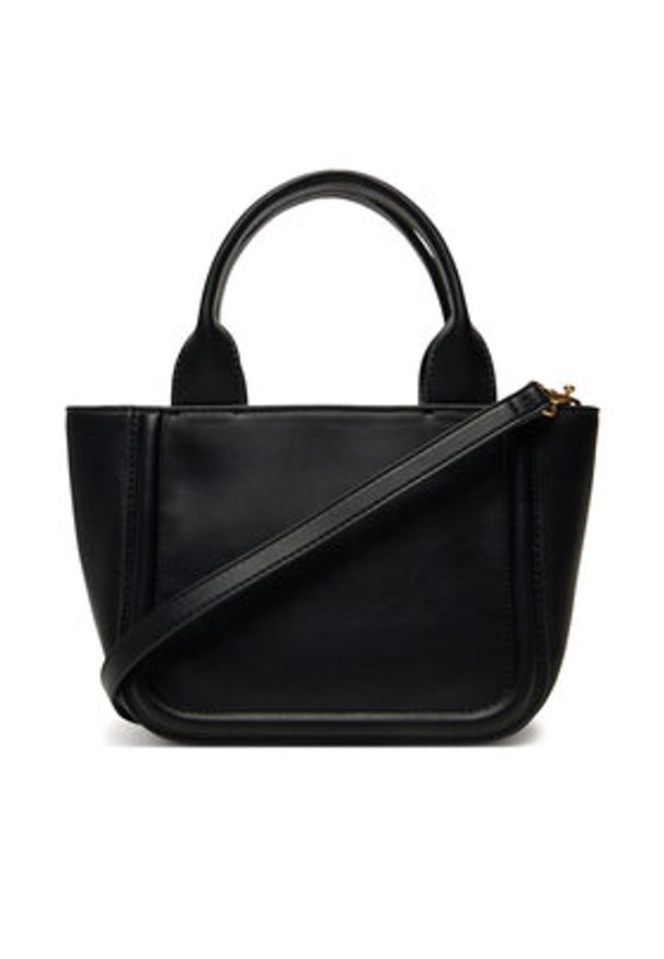 Calvin Klein Torebka Bold Ck Small Tote With Strap LV04F3219G Czarny. Kolor: czarny. Materiał: skórzane
