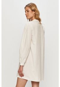 Jacqueline de Yong - Sukienka. Kolor: biały. Materiał: tkanina, bawełna. Wzór: gładki. Typ sukienki: rozkloszowane #3