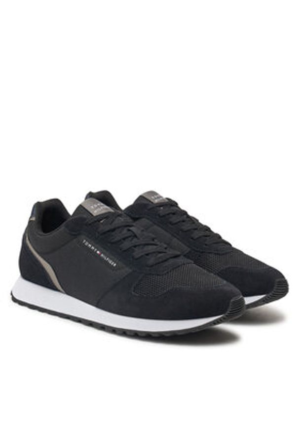 TOMMY HILFIGER - Tommy Hilfiger Sneakersy FM0FM05465 Czarny. Kolor: czarny. Materiał: zamsz, skóra