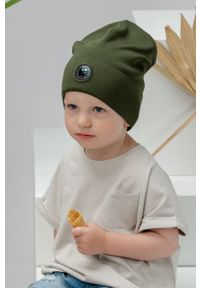 Jamiks czapka dziecięca Rick kolor zielony z cienkiej dzianiny. Kolor: zielony. Materiał: dzianina #1