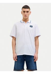 Jack & Jones - Jack&Jones Polo Hudson 12269238 Biały Regular Fit. Typ kołnierza: polo. Kolor: biały. Materiał: bawełna