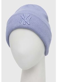 New Era czapka kolor fioletowy z grubej dzianiny. Kolor: fioletowy. Materiał: dzianina #3