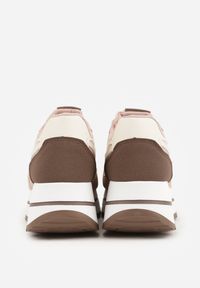 Born2be - Różowe Sneakersy na Grubej Podeszwie z Perforacją i Tweedowymi Wstawkami Idaphyphe. Okazja: na co dzień. Kolor: różowy. Materiał: jeans #9